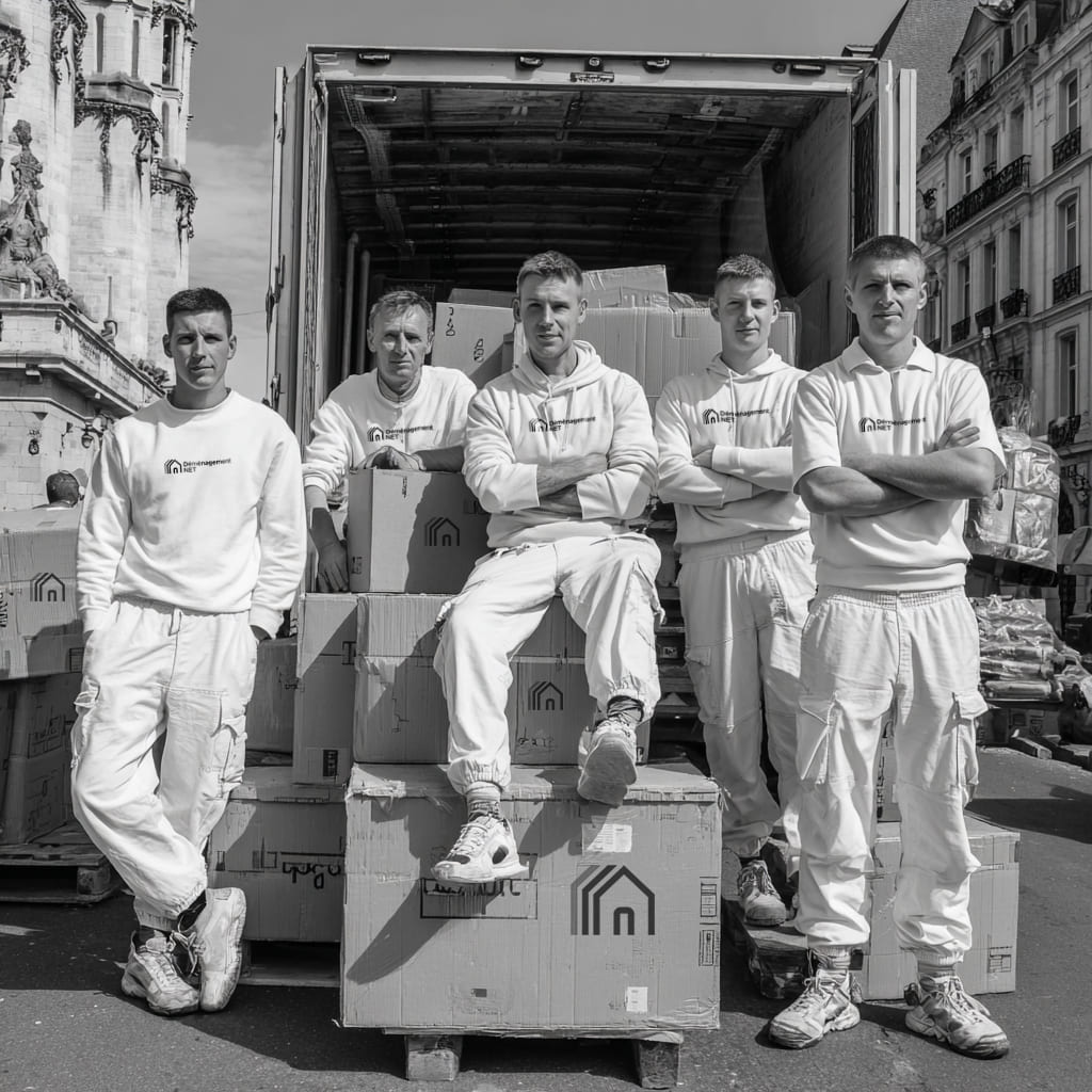 des déménageurs professionnels font un déménagement a Lille