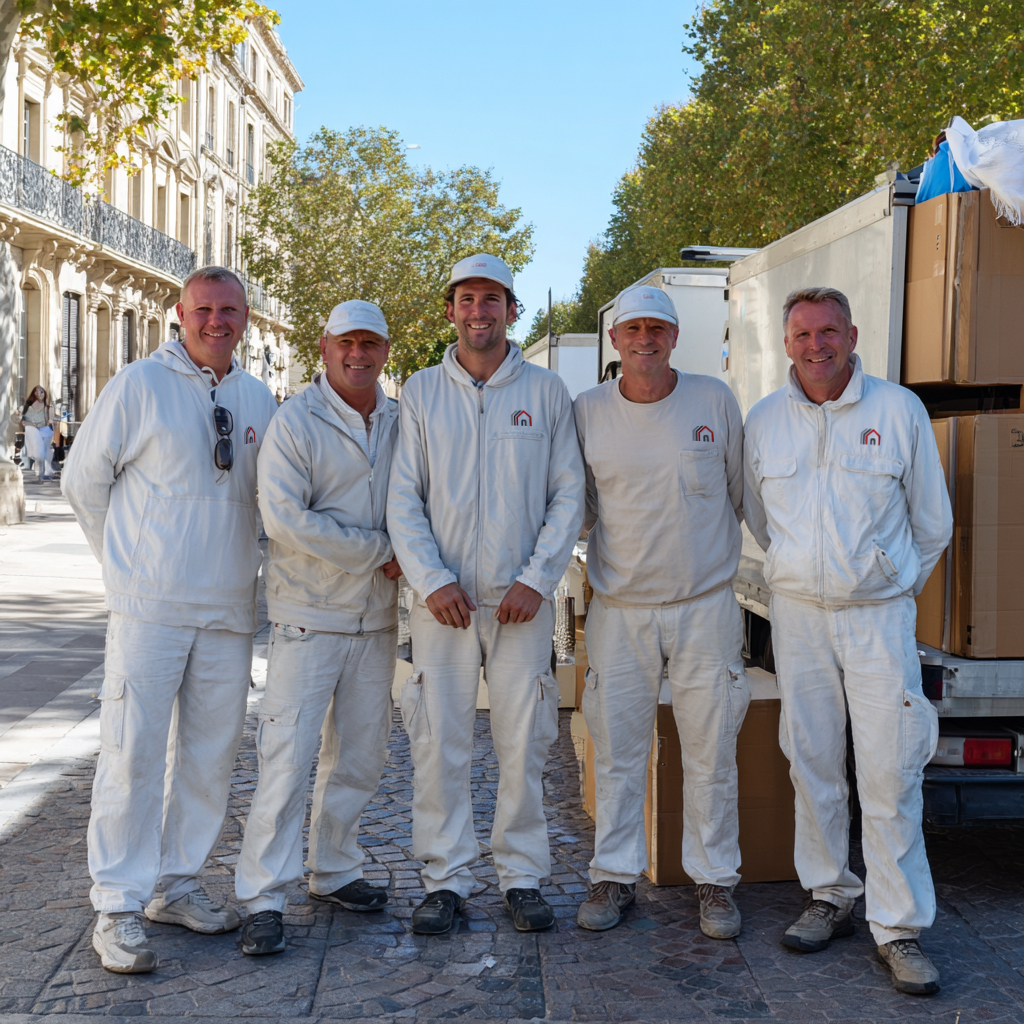 des déménageurs professionnels font un déménagement a Nantes