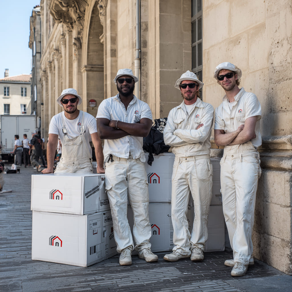 équipe déménagement Paris avec carton
