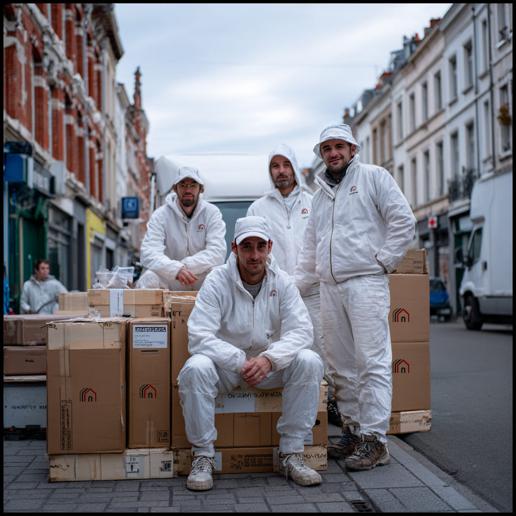 Des déménageurs en train de faire un déménagement de particulier a Nimes